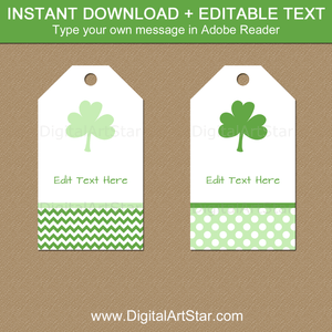 Printable Shamrock Gift Tags for St Patrick's Day