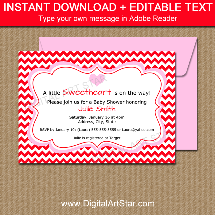 Printable Valentine Invitation Template 