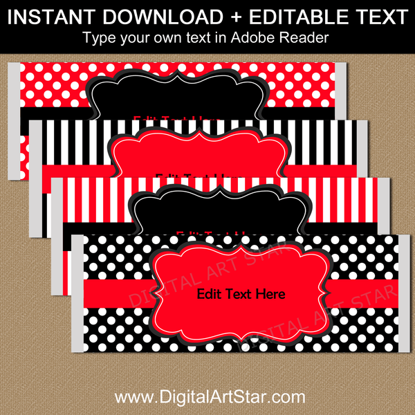 Red White and Black Candy Bar Wrappers Download | Digital Art Star