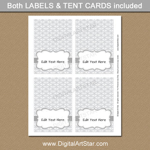 Silver Tent Cards Template