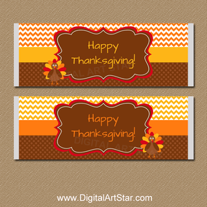 Thanksgiving Candy Wrappers Instant Download