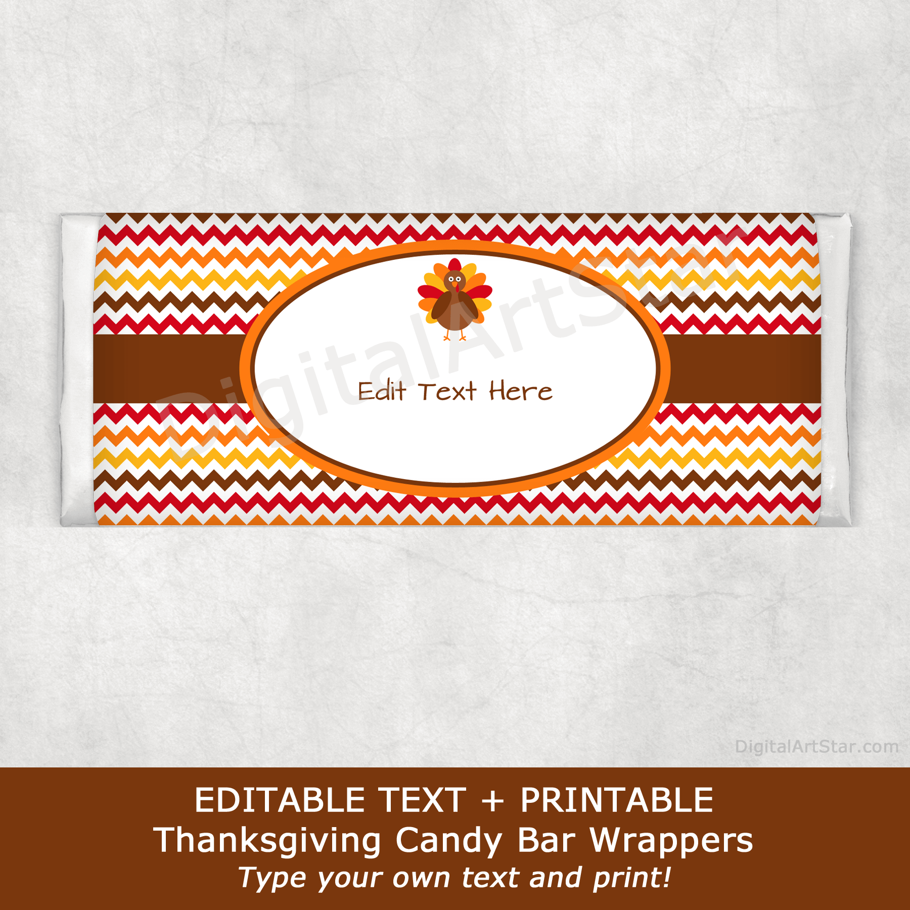 Editable Printable Thanksgiving Candy Bar Wrappers