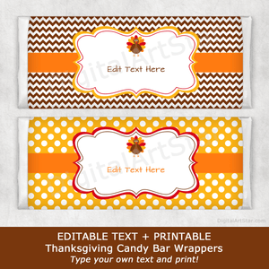 Thanksgiving Party Favors Candy Wrappers