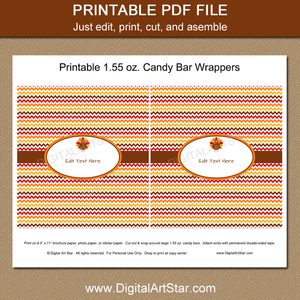Printable Thanksgiving Chocolate Bar Wrappers Template