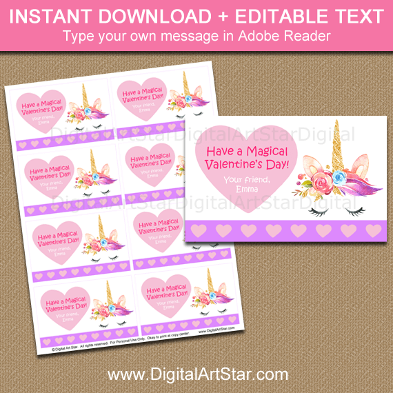 Magical Valentine's Day Unicorn Cards