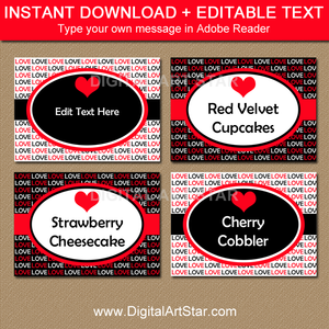 Valentine's Day Candy Buffet Labels 