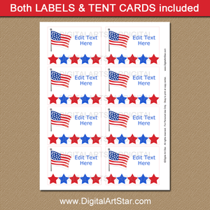 American Flag Food Labels to Print