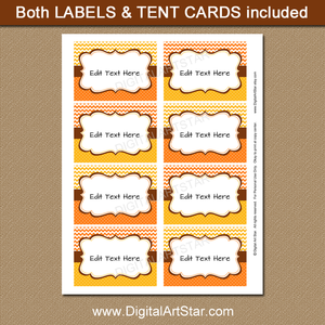 Fall Candy Buffet Label Editable Template