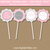 Baby Shower Cupcake Toppers in Pink and Gray