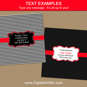 Birthday Party Favors Black and White Candy Wrapper Template