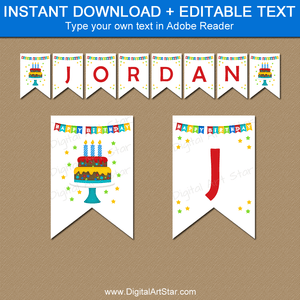 Instant Download Happy Birthday Banner Template
