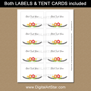 Black and White Printable Labels for Fall Baby Shower