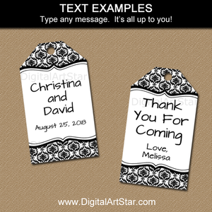 Editable Black and White Gift Tag Template