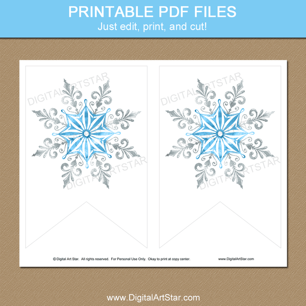 Snowflake Party Favors - Printable Candy Wrappers