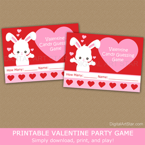 Bunny Valentine Game Candy Guessing Game Party Game
