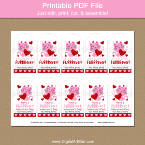 Printable Valentine's Day Gift Tags for Students