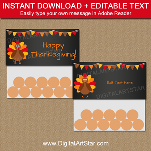 Chalkboard Bag Toppers for Thanksgiving