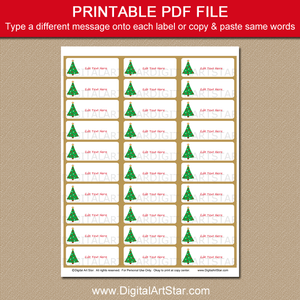 Christmas Tree Address Labels Printable
