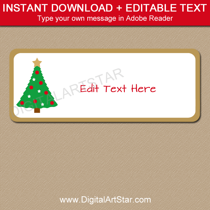 Editable Christmas Address Labels - Gnome in Wreath