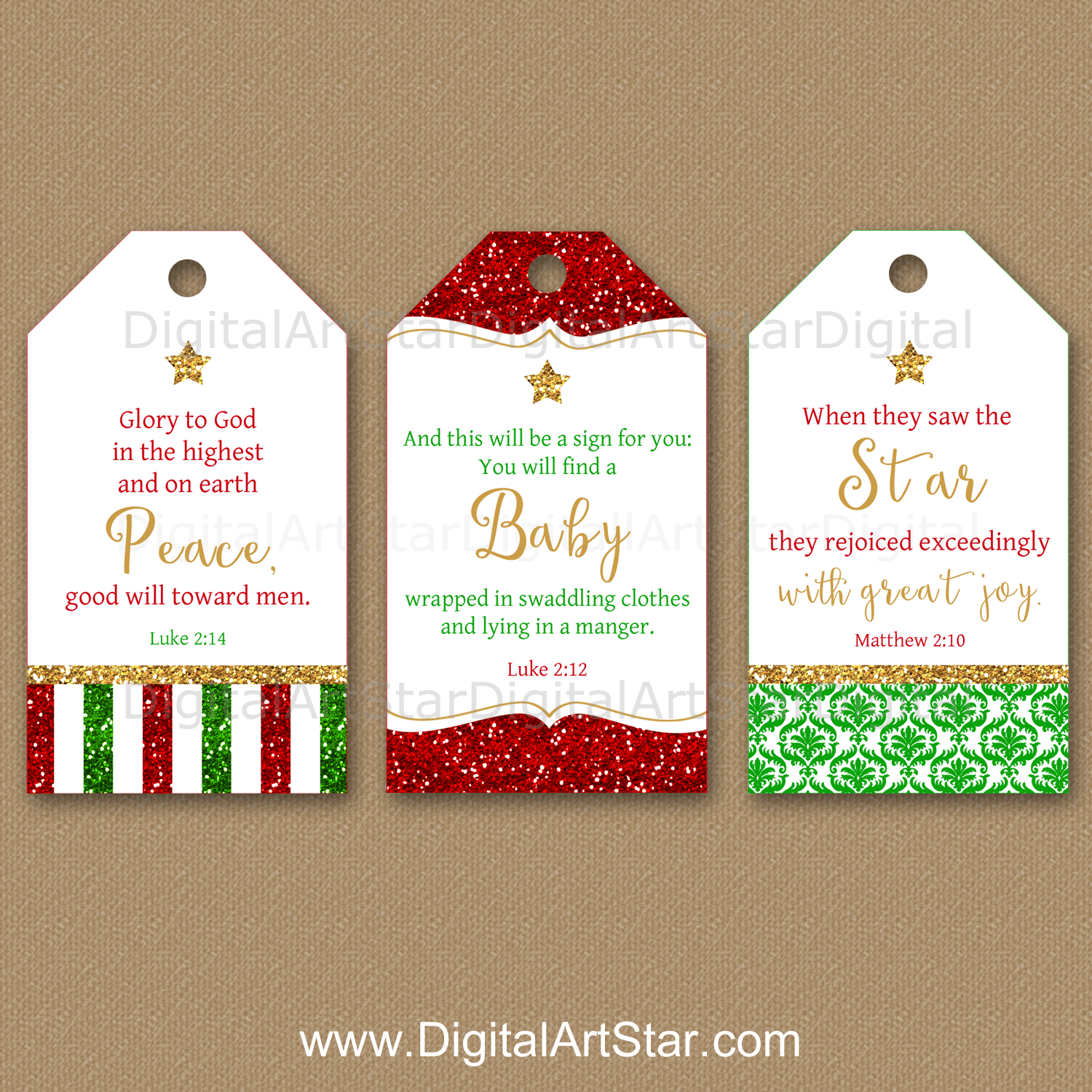 Christmas Bible Verse Tags - Gift Tag Download