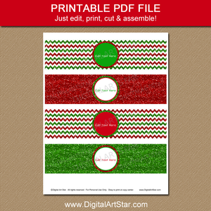Christmas Water Bottle Label Download