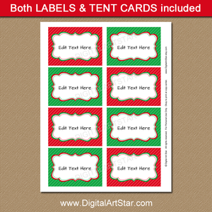 Christmas Labels Editable Template