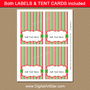 editable Christmas place cards printable