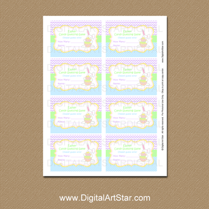 Cute Easter Bunny Candy Guessing Game Template Printable