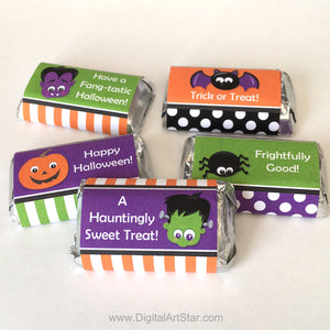 Cute Mini Candy Bar Wrappers for Halloween Favors
