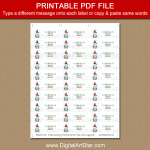 Cute Printable Christmas Gnome Address Labels Template