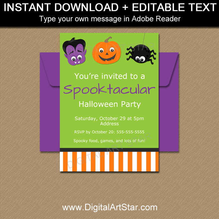 Editable Halloween Invitations
