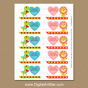 You are Dino-Mite Valentines Day Printable Tags