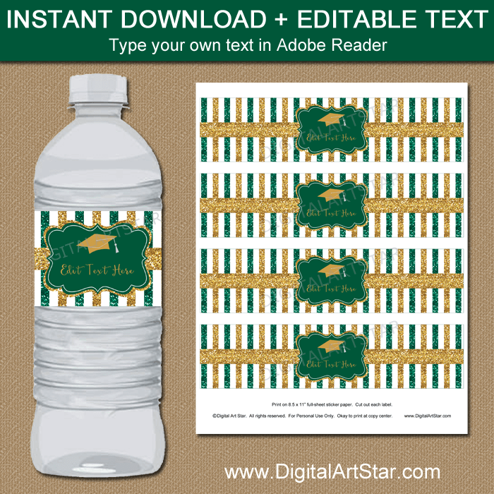 https://digitalartstar.com/cdn/shop/products/downloadable-graduation-water-bottle-labels-hunter-green-gold-glitter-stripes_700x.png?v=1617991776