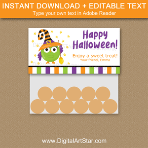 Downloadable Halloween Owl Treat Bag Toppers Template