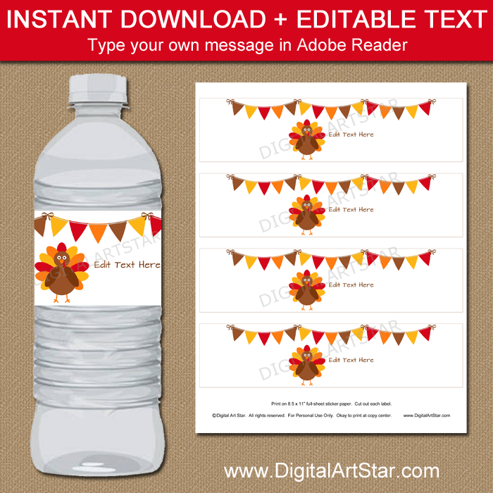 Printable Cleveland Browns Water Bottle Labels Instant Download