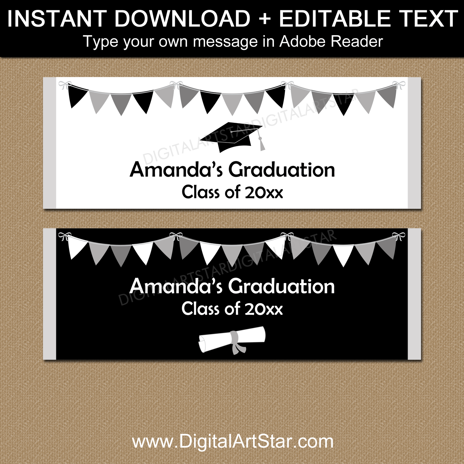 Downloadable Graduation Candy Bar Wrappers Editable