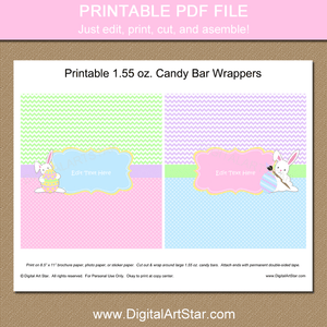 Easter Bunny Candy Bar Wrapper Template