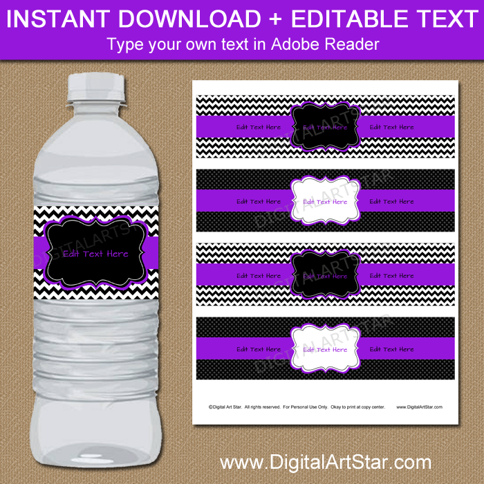 Black Panther Water Bottle Label Template DIY