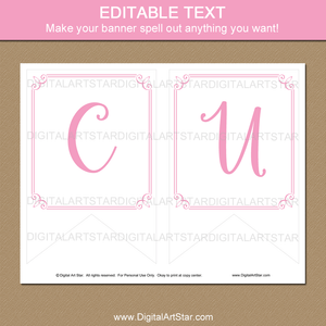Editable First Communion Banner Pink