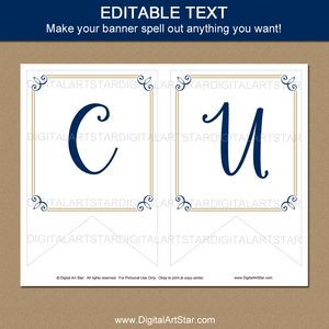 Editable First Communion Welcome Banner Template Navy Blue Gold White