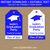 Editable Royal Blue Graduation Tags