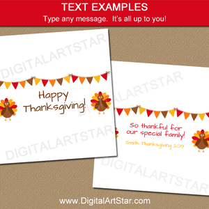 White Thanksgiving Candy Wrappers Wording Examples