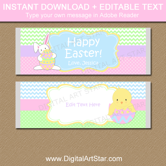 Cute Printable Easter Tags with Bunnies and Chicks