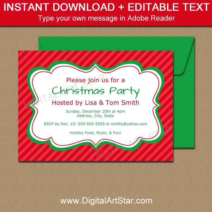 Holiday Party Invitation Template 