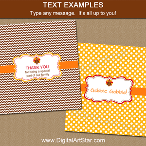 Editable Candy Bar Wrappers for Thanksgiving Dinner Favors
