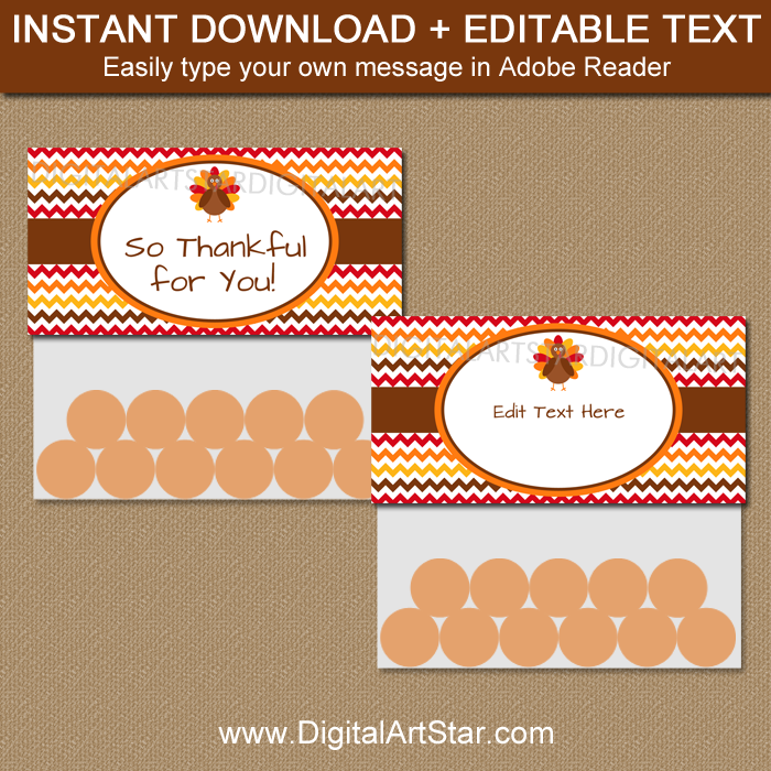 Editable Thanksgiving Bag Topper Template