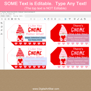 Editable Valentine Hang Tags Gnome