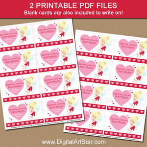 Printable Fairy Valentine Cards for Classmates