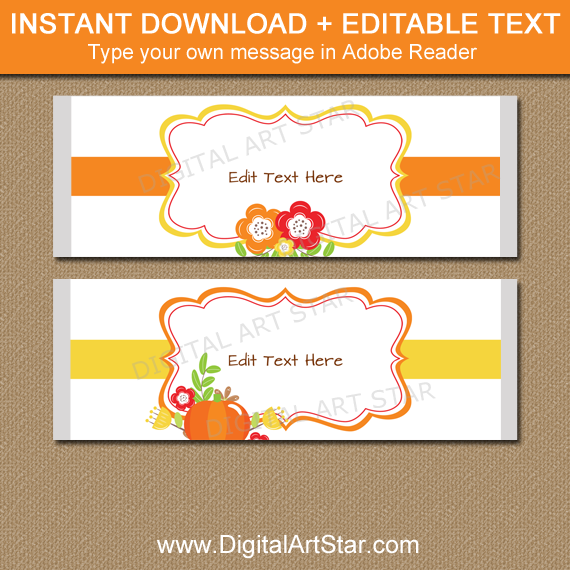 Printable Fall Candy Bar Wrapper Template