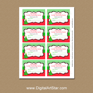 Family Christmas Games Printable Candy Guessing Game